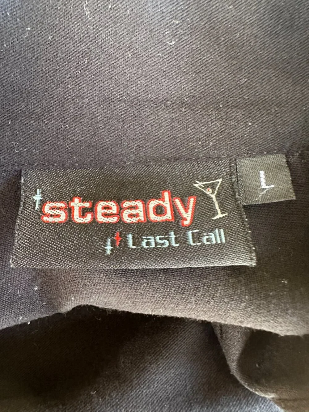 Vintage Steady Last Call Men's Black Bowling Turbo Hi Tech SS Button Front Shirt